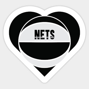 Heart Shaped Brooklyn Nets Basketball Sticker